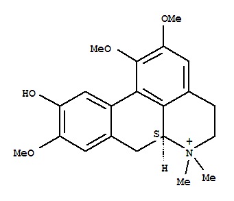 59962-96-8  4H-Dibenzo[de,g]quinolinium,5,6,6a,7-tetrahydro-10-hydroxy-1,2,9-trimethoxy-6,6-dimethyl-, (6aS)-