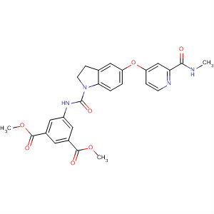 694497-31-9  1,3-Benzenedicarboxylic acid,5-[[[2,3-dihydro-5-[[2-[(methylamino)carbonyl]-4-pyridinyl]oxy]-1H-indol-1-yl]carbonyl]amino]-, dimethyl ester