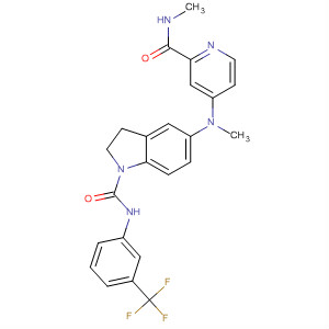 694498-77-6  1H-Indole-1-carboxamide,2,3-dihydro-5-[methyl[2-[(methylamino)carbonyl]-4-pyridinyl]amino]-N-[3-(trifluoromethyl)phenyl]-