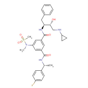 695216-22-9  1,3-Benzenedicarboxamide,N-[(1S,2R)-3-(cyclopropylamino)-2-hydroxy-1-(phenylmethyl)propyl]-N'-[(1R)-1-(4-fluorophenyl)ethyl]-5-[methyl(methylsulfonyl)amino]-