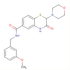697787-89-6  2H-1,4-Benzothiazine-6-carboxamide,3,4-dihydro-N-[(3-methoxyphenyl)methyl]-2-(4-morpholinyl)-3-oxo-