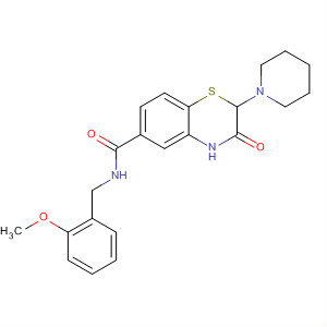 697792-22-6  2H-1,4-Benzothiazine-6-carboxamide,3,4-dihydro-N-[(2-methoxyphenyl)methyl]-3-oxo-2-(1-piperidinyl)-