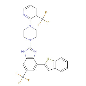 683245-37-6  1H-Benzimidazole,4-benzo[b]thien-2-yl-6-(trifluoromethyl)-2-[4-[3-(trifluoromethyl)-2-pyridinyl]-1-piperazinyl]-