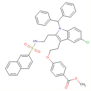 683813-09-4  Benzoic acid,4-[2-[5-chloro-1-(diphenylmethyl)-2-[2-[(2-naphthalenylsulfonyl)amino]ethyl]-1H-indol-3-yl]ethoxy]-, methyl ester