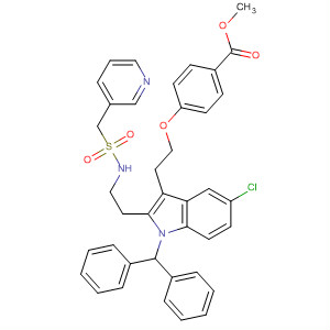 683813-33-4  Benzoic acid,4-[2-[5-chloro-1-(diphenylmethyl)-2-[2-[[(3-pyridinylmethyl)sulfonyl]amino]ethyl]-1H-indol-3-yl]ethoxy]-, methyl ester