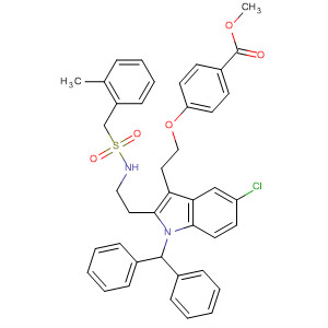 683813-66-3  Benzoic acid,4-[2-[5-chloro-1-(diphenylmethyl)-2-[2-[[[(2-methylphenyl)methyl]sulfonyl]amino]ethyl]-1H-indol-3-yl]ethoxy]-, methyl ester