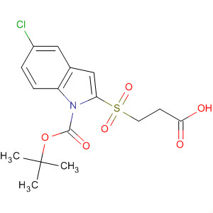 684222-84-2  1H-Indole-1-carboxylic acid, 2-[(2-carboxyethyl)sulfonyl]-5-chloro-,1-(1,1-dimethylethyl) ester