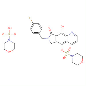 684285-68-5  4-Morpholinesulfonic acid, compd. with7-[(4-fluorophenyl)methyl]-7,8-dihydro-9-hydroxy-8-oxo-6H-pyrrolo[3,4-g]quinolin-5-yl 4-morpholinesulfonate (1:1)