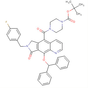 684286-73-5  1-Piperazinecarboxylic acid,4-[[9-(diphenylmethoxy)-7-[(4-fluorophenyl)methyl]-7,8-dihydro-8-oxo-6H-pyrrolo[3,4-g]quinolin-5-yl]carbonyl]-, 1,1-dimethylethyl ester