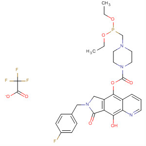 684288-73-1  1-Piperazinecarboxylic acid, 4-[(diethoxyphosphinyl)methyl]-,7-[(4-fluorophenyl)methyl]-7,8-dihydro-9-hydroxy-8-oxo-6H-pyrrolo[3,4-g]quinolin-5-yl ester, mono(trifluoroacetate) (salt)