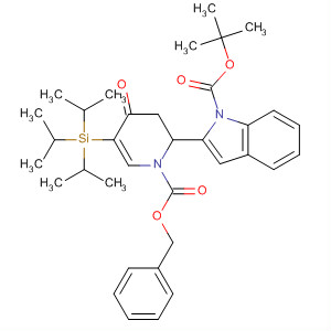 685568-28-9  1H-Indole-1-carboxylic acid,2-[1,2,3,4-tetrahydro-4-oxo-1-[(phenylmethoxy)carbonyl]-5-[tris(1-methylethyl)silyl]-2-pyridinyl]-, 1,1-dimethylethyl ester