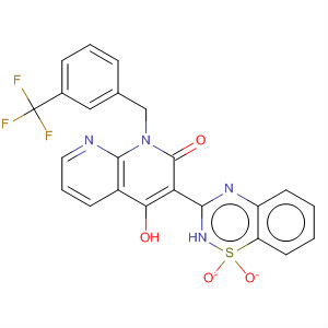 686264-18-6  1,8-Naphthyridin-2(1H)-one,3-(1,1-dioxido-2H-1,2,4-benzothiadiazin-3-yl)-4-hydroxy-1-[[3-(trifluoromethyl)phenyl]methyl]-