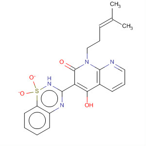 686264-39-1  1,8-Naphthyridin-2(1H)-one,3-(1,1-dioxido-2H-1,2,4-benzothiadiazin-3-yl)-4-hydroxy-1-(4-methyl-3-pentenyl)- 686264-39-1  1,8-Naphthyridin-2(1H)-one,3-(1,1-dioxido-2H-1,2,4-benzothiadiazin-3-yl)-4-hydroxy-1-(4-methyl-3-pentenyl)-