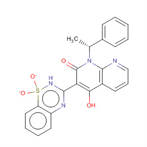 686264-69-7  1,8-Naphthyridin-2(1H)-one,3-(1,1-dioxido-2H-1,2,4-benzothiadiazin-3-yl)-4-hydroxy-1-[(1R)-1-phenylethyl]-