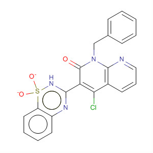 686267-63-0  1,8-Naphthyridin-2(1H)-one,4-chloro-3-(1,1-dioxido-2H-1,2,4-benzothiadiazin-3-yl)-1-(phenylmethyl)- 686267-63-0  1,8-Naphthyridin-2(1H)-one,4-chloro-3-(1,1-dioxido-2H-1,2,4-benzothiadiazin-3-yl)-1-(phenylmethyl)-