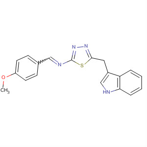 686285-11-0  1,3,4-Thiadiazol-2-amine,5-(1H-indol-3-ylmethyl)-N-[(4-methoxyphenyl)methylene]-
