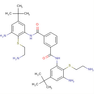 686779-22-6  1,3-Benzenedicarboxamide,N,N'-bis[3-amino-2-[(2-aminoethyl)thio]-5-(1,1-dimethylethyl)phenyl]-