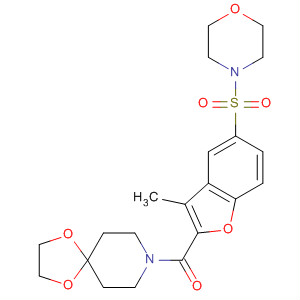 687569-83-1  1,4-Dioxa-8-azaspiro[4.5]decane,8-[[3-methyl-5-(4-morpholinylsulfonyl)-2-benzofuranyl]carbonyl]-