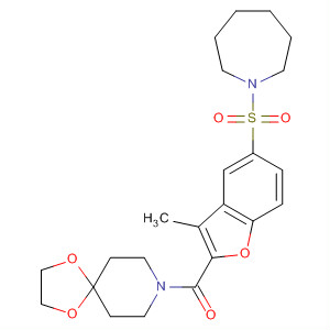 687573-65-5  1,4-Dioxa-8-azaspiro[4.5]decane,8-[[5-[(hexahydro-1H-azepin-1-yl)sulfonyl]-3-methyl-2-benzofuranyl]carbonyl]-