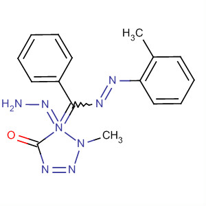 68905-57-7  5H-Tetrazol-5-one, 1,2-dihydro-2-methyl-,[[(2-methylphenyl)azo]phenylmethylene]hydrazone