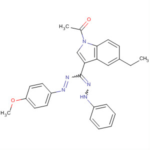 68922-71-4  1H-Indole,1-acetyl-5-ethyl-3-[[(4-methoxyphenyl)azo](phenylhydrazono)methyl]-