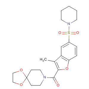 689274-73-5  1,4-Dioxa-8-azaspiro[4.5]decane,8-[[3-methyl-5-(1-piperidinylsulfonyl)-2-benzofuranyl]carbonyl]-