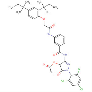 69064-70-6  Benzamide,N-[4-(acetyloxy)-4,5-dihydro-5-oxo-1-(2,4,6-trichlorophenyl)-1H-pyrazol-3-yl]-3-[[[2,4-bis(1,1-dimethylpropyl)phenoxy]acetyl]amino]-