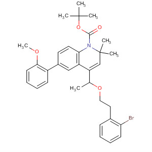 666726-89-2  1(2H)-Quinolinecarboxylic acid,4-[1-[2-(2-bromophenyl)ethoxy]ethyl]-6-(2-methoxyphenyl)-2,2-dimethyl-,1,1-dimethylethyl ester