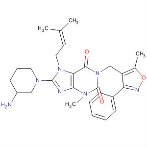 668268-96-0  1H-Purine-2,6-dione,8-(3-amino-1-piperidinyl)-3,7-dihydro-3-methyl-7-(3-methyl-2-butenyl)-1-[(5-methyl-3-phenyl-4-isoxazolyl)methyl]-