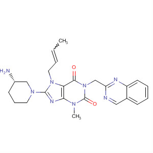 668269-52-1  1H-Purine-2,6-dione,8-[(3S)-3-amino-1-piperidinyl]-7-(2E)-2-butenyl-3,7-dihydro-3-methyl-1-(2-quinazolinylmethyl)-