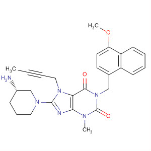 668270-07-3  1H-Purine-2,6-dione,8-[(3S)-3-amino-1-piperidinyl]-7-(2-butynyl)-3,7-dihydro-1-[(4-methoxy-1-naphthalenyl)methyl]-3-methyl-