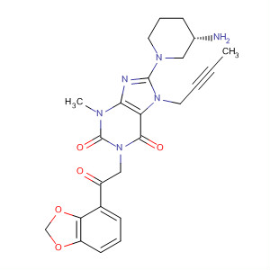 668270-10-8  1H-Purine-2,6-dione,8-[(3S)-3-amino-1-piperidinyl]-1-[2-(1,3-benzodioxol-4-yl)-2-oxoethyl]-7-(2-butynyl)-3,7-dihydro-3-methyl-