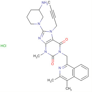 668270-48-2  1H-Purine-2,6-dione,8-(3-amino-1-piperidinyl)-7-(2-butynyl)-1-[(3,4-dimethyl-1-isoquinolinyl)methyl]-3,7-dihydro-3-methyl-, monohydrochloride