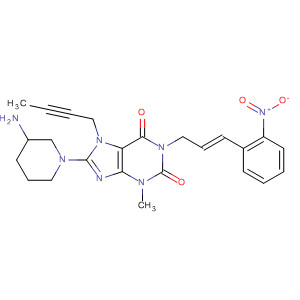 668271-16-7  1H-Purine-2,6-dione,8-(3-amino-1-piperidinyl)-7-(2-butynyl)-3,7-dihydro-3-methyl-1-[(2E)-3-(2-nitrophenyl)-2-propenyl]-
