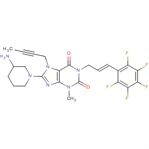 668271-17-8  1H-Purine-2,6-dione,8-(3-amino-1-piperidinyl)-7-(2-butynyl)-3,7-dihydro-3-methyl-1-[(2E)-3-(pentafluorophenyl)-2-propenyl]-