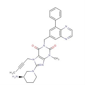 668271-37-2  1H-Purine-2,6-dione,8-[(3R)-3-amino-1-piperidinyl]-7-(2-butynyl)-3,7-dihydro-3-methyl-1-[(8-phenyl-6-quinoxalinyl)methyl]-
