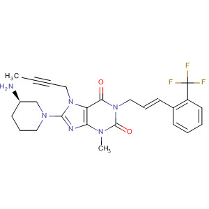 668271-40-7  1H-Purine-2,6-dione,8-[(3R)-3-amino-1-piperidinyl]-7-(2-butynyl)-3,7-dihydro-3-methyl-1-[(2E)-3-[2-(trifluoromethyl)phenyl]-2-propenyl]-