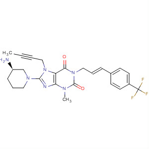 668271-42-9  1H-Purine-2,6-dione,8-[(3R)-3-amino-1-piperidinyl]-7-(2-butynyl)-3,7-dihydro-3-methyl-1-[(2E)-3-[4-(trifluoromethyl)phenyl]-2-propenyl]-
