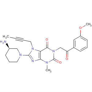 668271-67-8  1H-Purine-2,6-dione,8-[(3R)-3-amino-1-piperidinyl]-7-(2-butynyl)-3,7-dihydro-1-[2-(3-methoxyphenyl)-2-oxoethyl]-3-methyl-