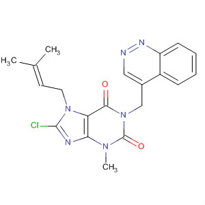 668275-24-9  1H-Purine-2,6-dione,8-chloro-1-(4-cinnolinylmethyl)-3,7-dihydro-3-methyl-7-(3-methyl-2-butenyl)-