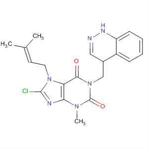 668276-64-0  1H-Purine-2,6-dione,8-chloro-1-[(1,4-dihydro-4-cinnolinyl)methyl]-3,7-dihydro-3-methyl-7-(3-methyl-2-butenyl)-