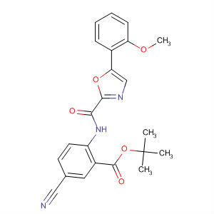 668972-93-8  Benzoic acid,5-cyano-2-[[[5-(2-methoxyphenyl)-2-oxazolyl]carbonyl]amino]-,1,1-dimethylethyl ester