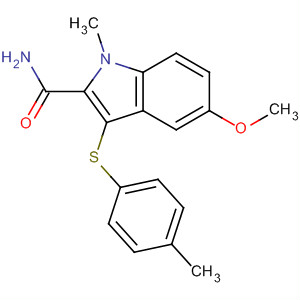 671783-33-8  1H-Indole-2-carboxamide, 5-methoxy-1-methyl-3-[(4-methylphenyl)thio]-