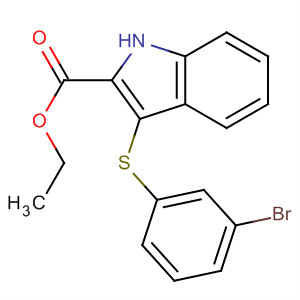 671783-50-9  1H-Indole-2-carboxylic acid, 3-[(3-bromophenyl)thio]-, ethyl ester