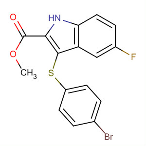 671783-51-0  1H-Indole-2-carboxylic acid, 3-[(4-bromophenyl)thio]-5-fluoro-, methylester