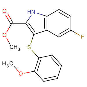 671783-53-2  1H-Indole-2-carboxylic acid, 5-fluoro-3-[(2-methoxyphenyl)thio]-, methylester