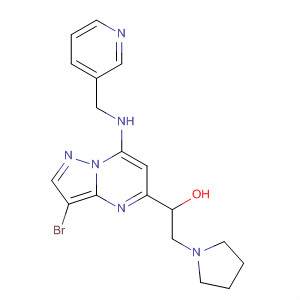 672316-12-0  2-Pyrrolidineethanol,1-[3-bromo-7-[(3-pyridinylmethyl)amino]pyrazolo[1,5-a]pyrimidin-5-yl]-,(2S)-