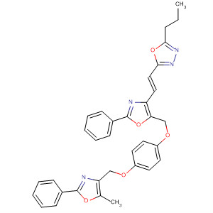 675144-69-1  1,3,4-Oxadiazole,2-[(1E)-2-[5-[[4-[(5-methyl-2-phenyl-4-oxazolyl)methoxy]phenoxy]methyl]-2-phenyl-4-oxazolyl]ethenyl]-5-propyl-