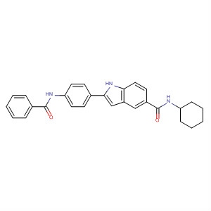 675822-73-8  1H-Indole-5-carboxamide, 2-[4-(benzoylamino)phenyl]-N-cyclohexyl-