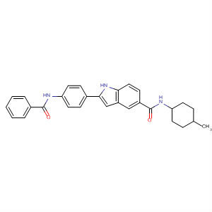 675822-76-1  1H-Indole-5-carboxamide,2-[4-(benzoylamino)phenyl]-N-(4-methylcyclohexyl)-